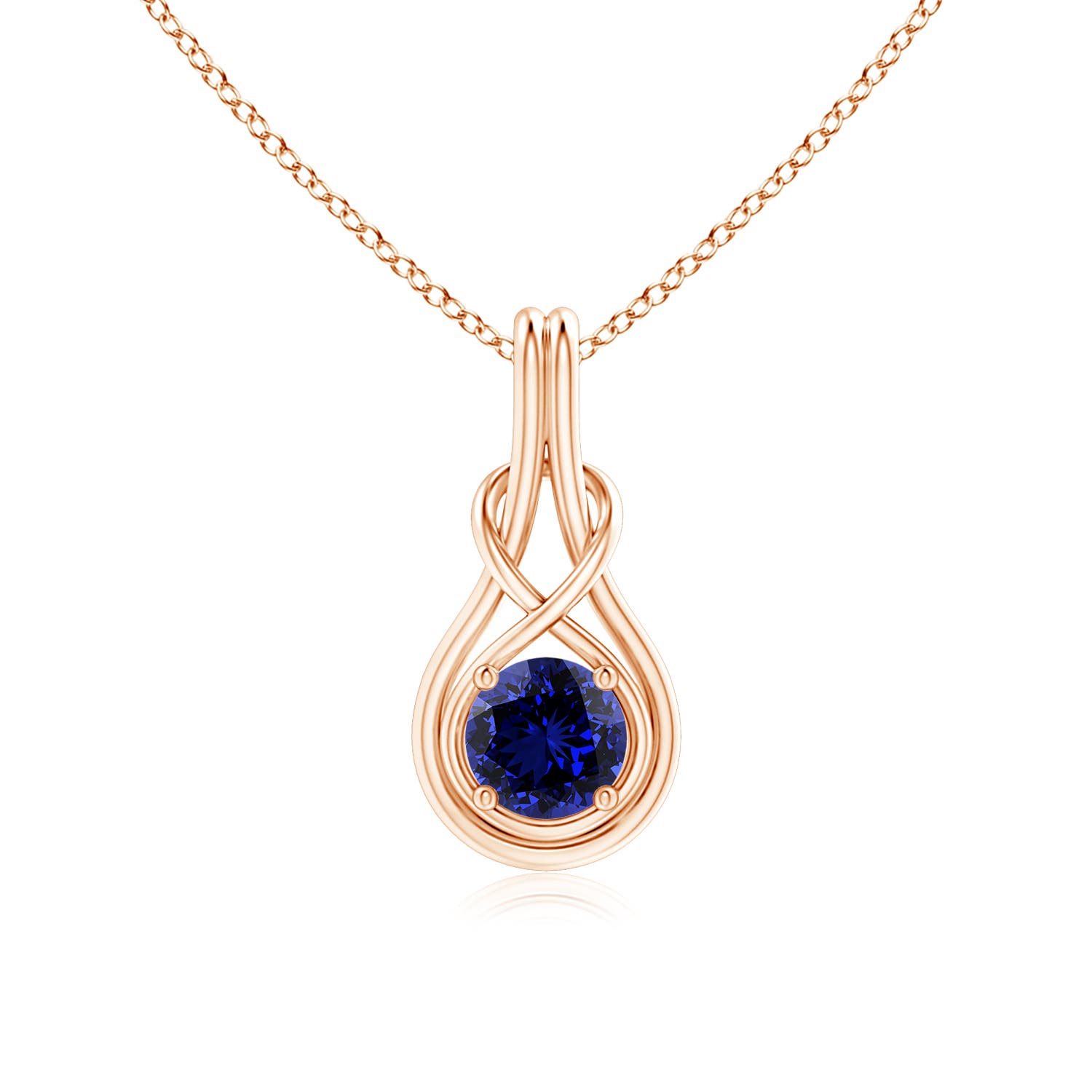 Premium - Lab-Grown Blue Sapphire / 1 CT / 14 KT Rose Gold