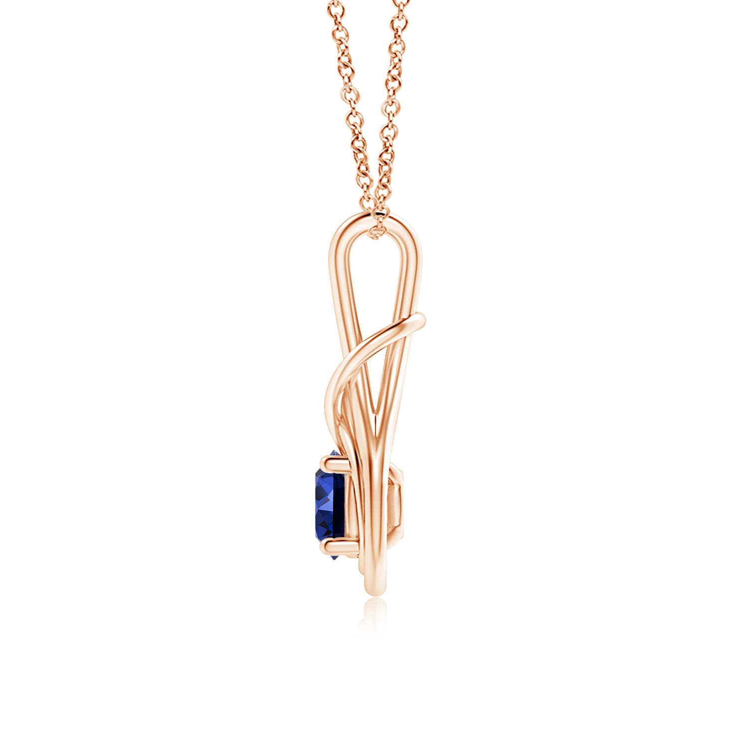 Premium - Lab-Grown Blue Sapphire / 1 CT / 14 KT Rose Gold