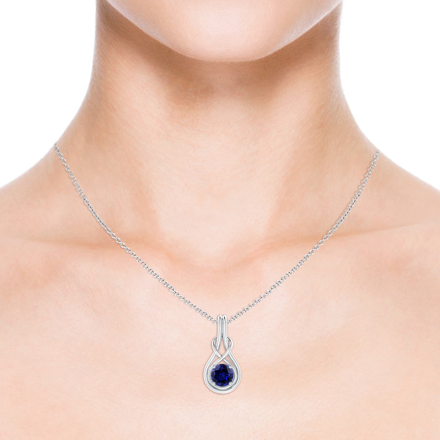 Premium - Lab-Grown Blue Sapphire / 1 CT / 14 KT White Gold