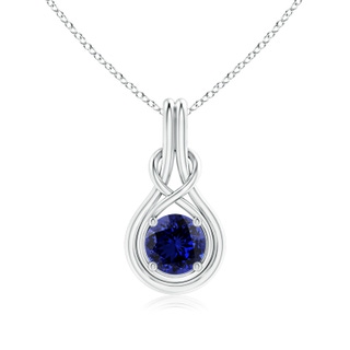 7mm Labgrown Lab-Grown Round Sapphire Solitaire Infinity Knot Pendant in P950 Platinum