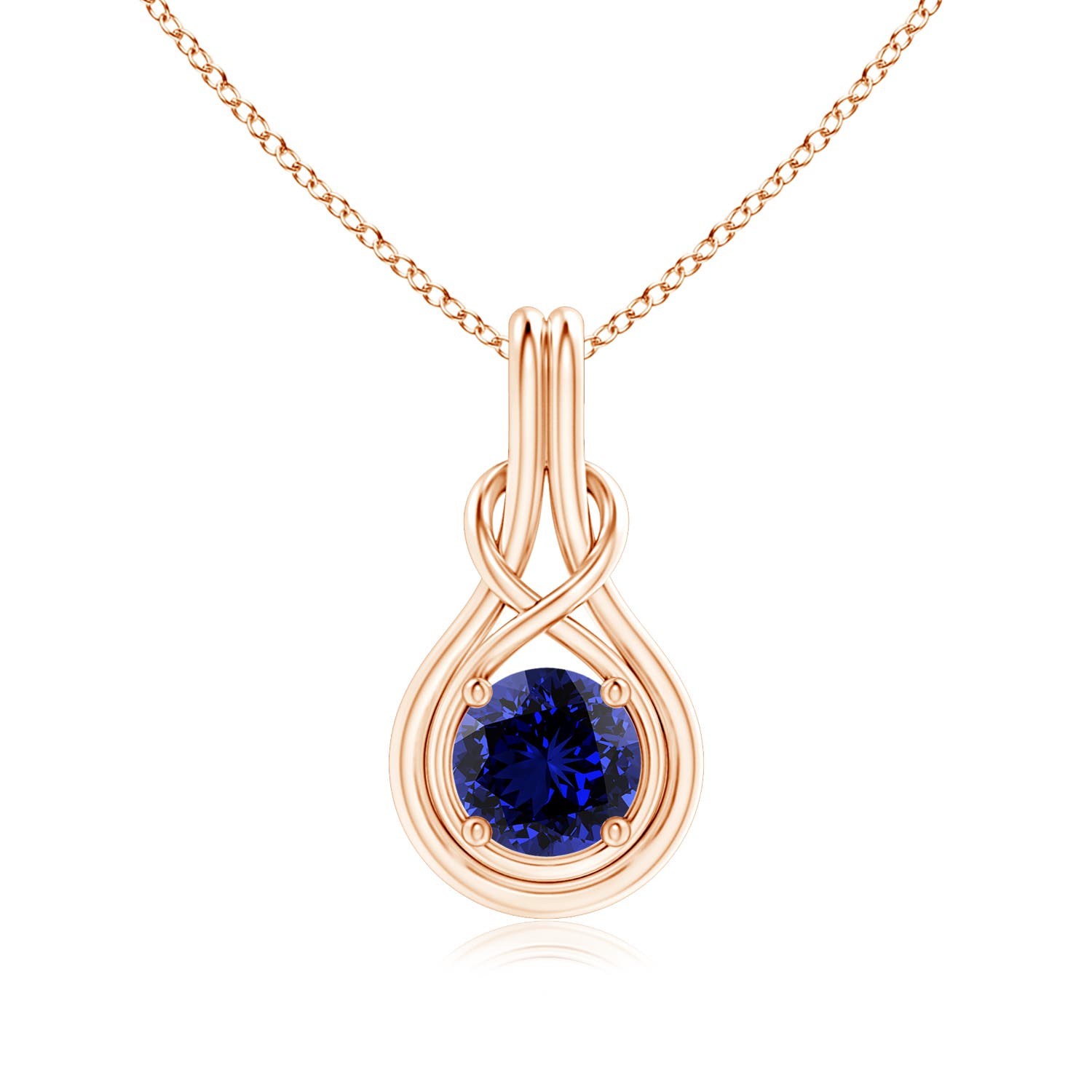 Premium - Lab-Grown Blue Sapphire / 1.6 CT / 14 KT Rose Gold