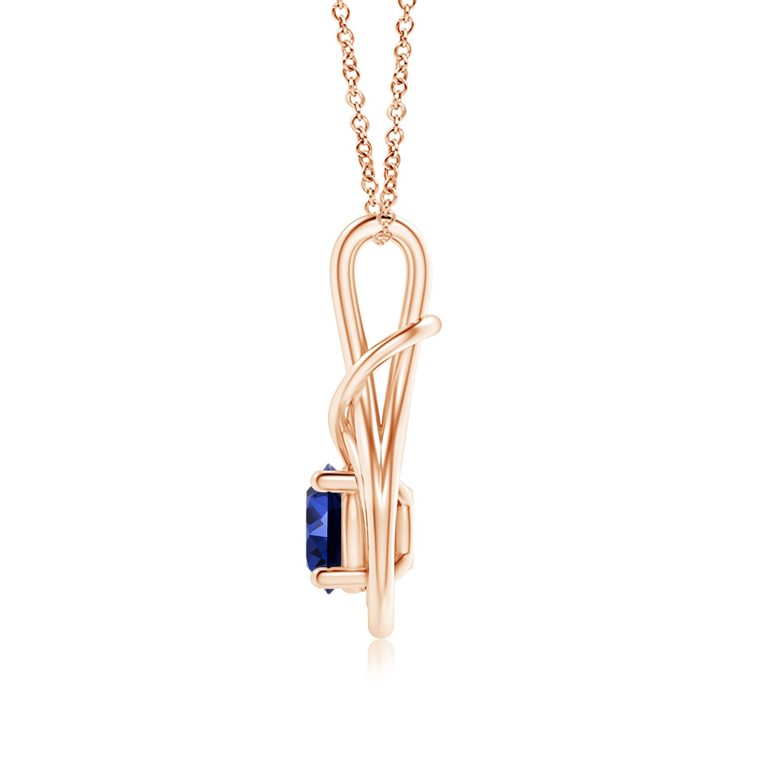 Premium - Lab-Grown Blue Sapphire / 1.6 CT / 14 KT Rose Gold