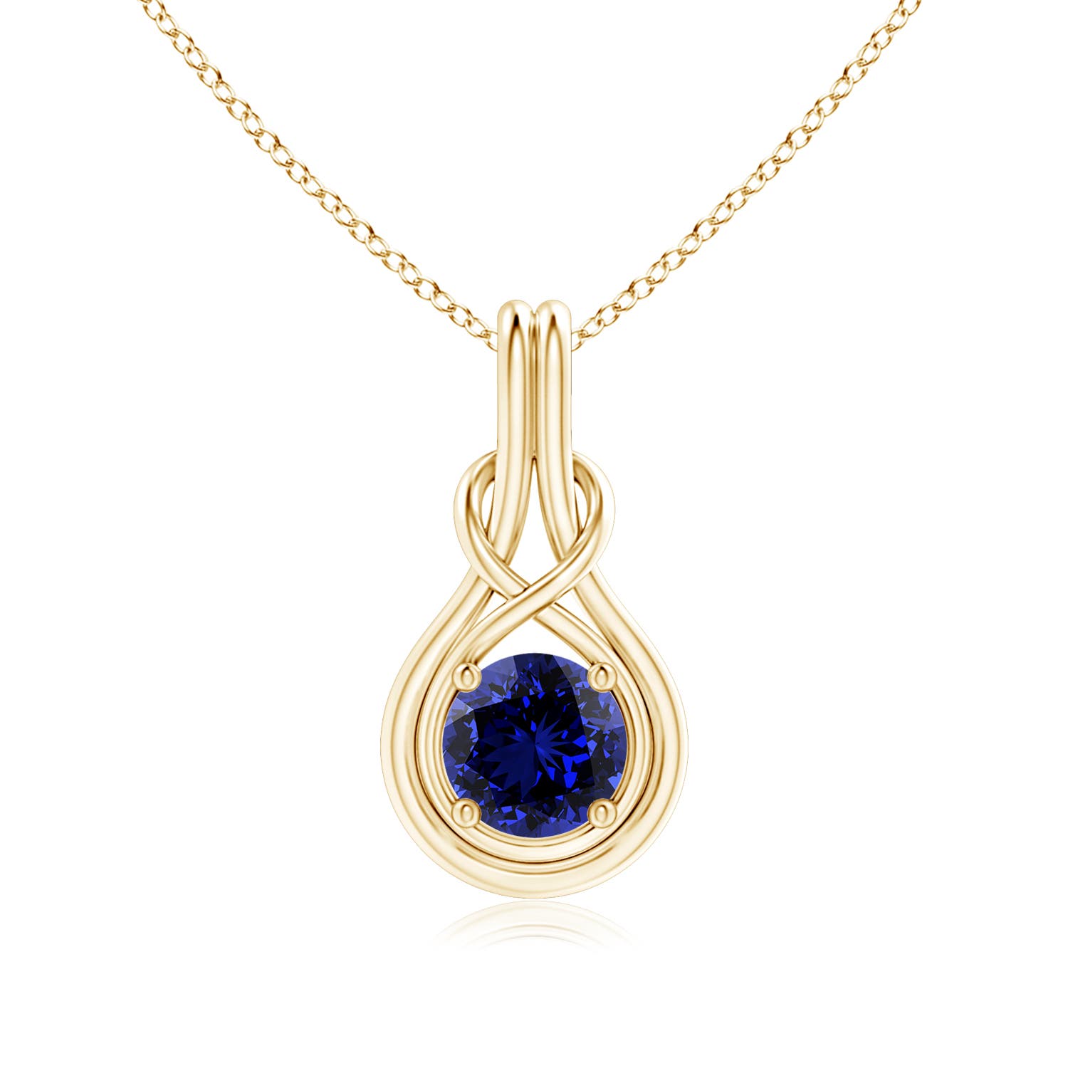 Premium - Lab-Grown Blue Sapphire / 1.6 CT / 14 KT Yellow Gold