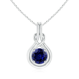 8mm Labgrown Lab-Grown Round Sapphire Solitaire Infinity Knot Pendant in P950 Platinum