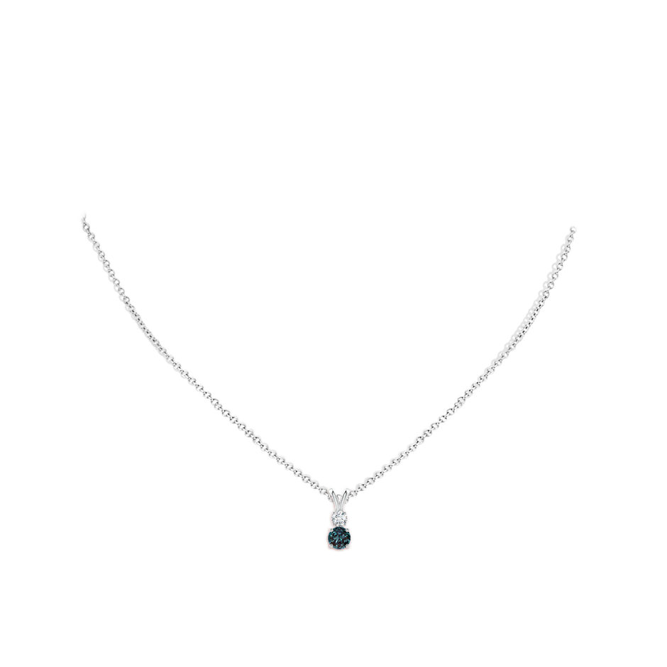 5mm Labgrown Round Lab-Grown Alexandrite and Diamond Two Stone Pendant in P950 Platinum pen