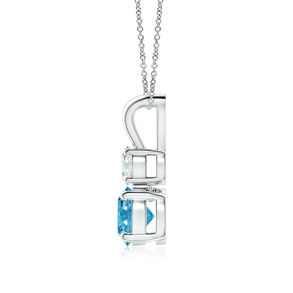 6mm Labgrown Round Lab-Grown Fancy Intense Blue and White Diamond Two Stone Pendant in White Gold side 199