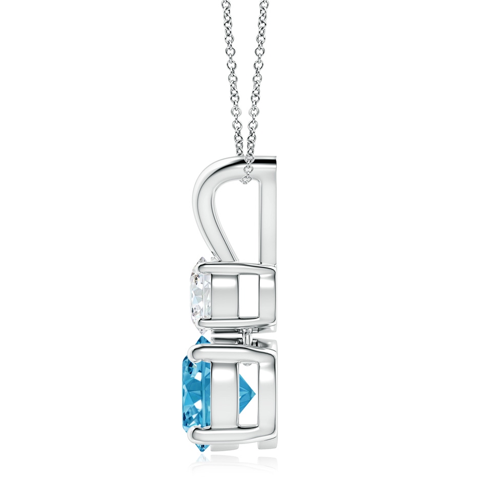8mm Labgrown Round Lab-Grown Fancy Intense Blue and White Diamond Two Stone Pendant in P950 Platinum side 199