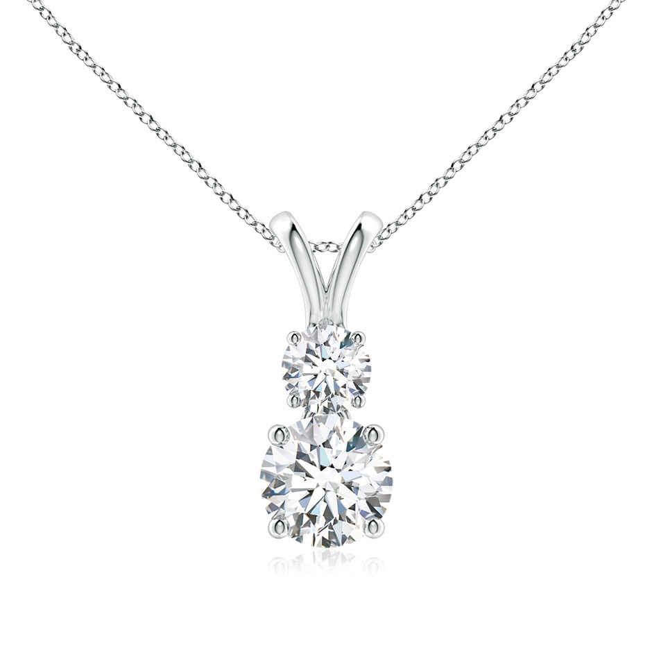 6mm FGVS Lab-Grown Round Diamond Two Stone Pendant in White Gold 