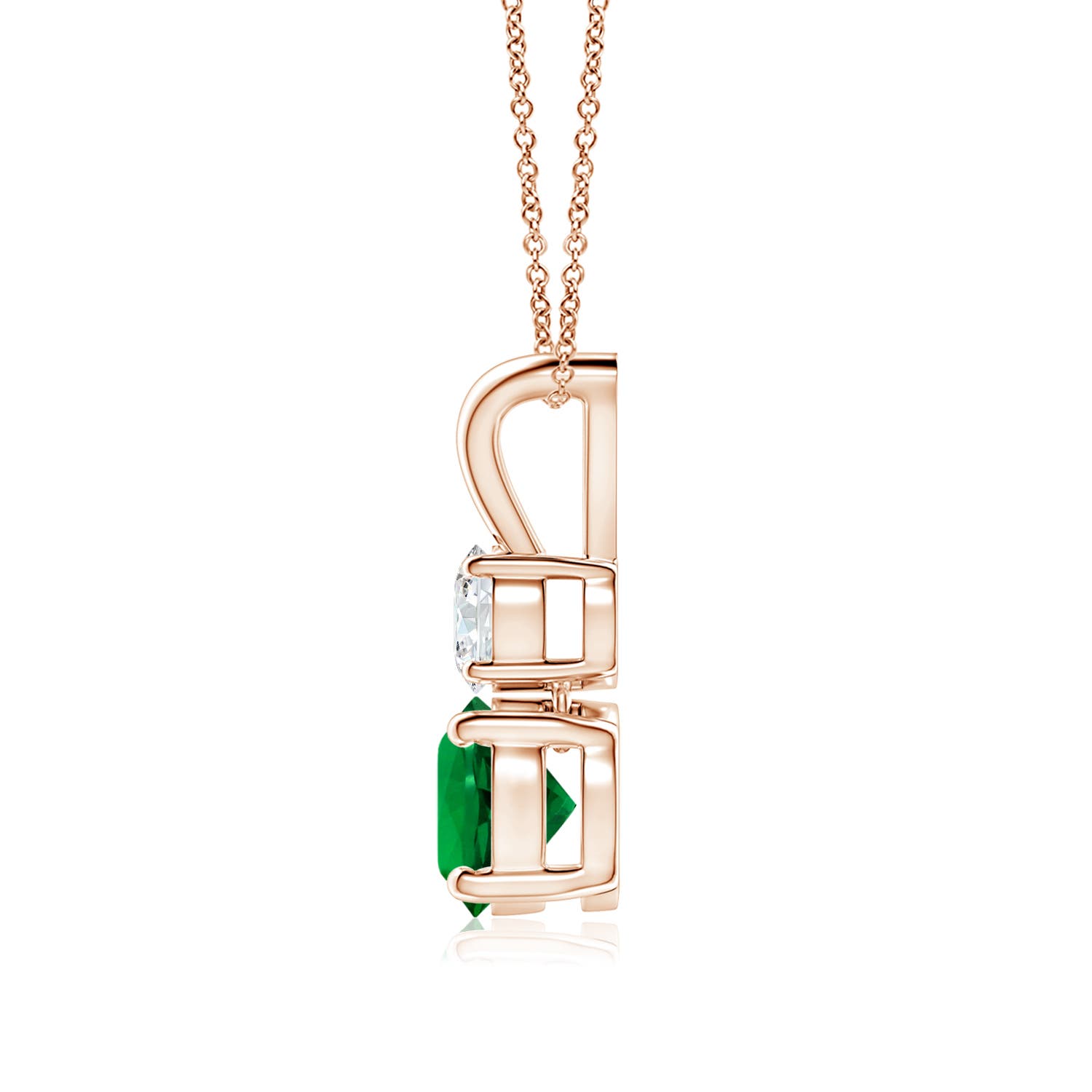 Premium - Lab-Grown Emerald / 0.98 CT / 18 KT Rose Gold