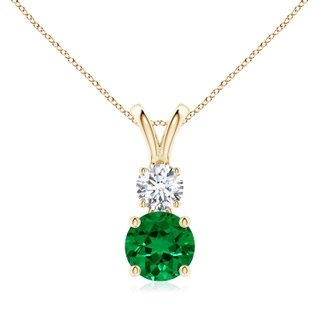 Round Lab-Grown Lab Grown Emerald