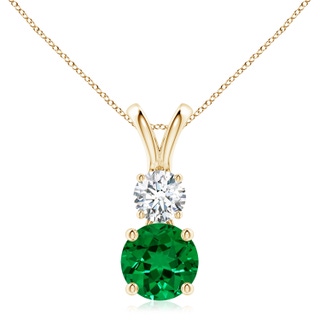 Round Lab-Grown Lab Grown Emerald