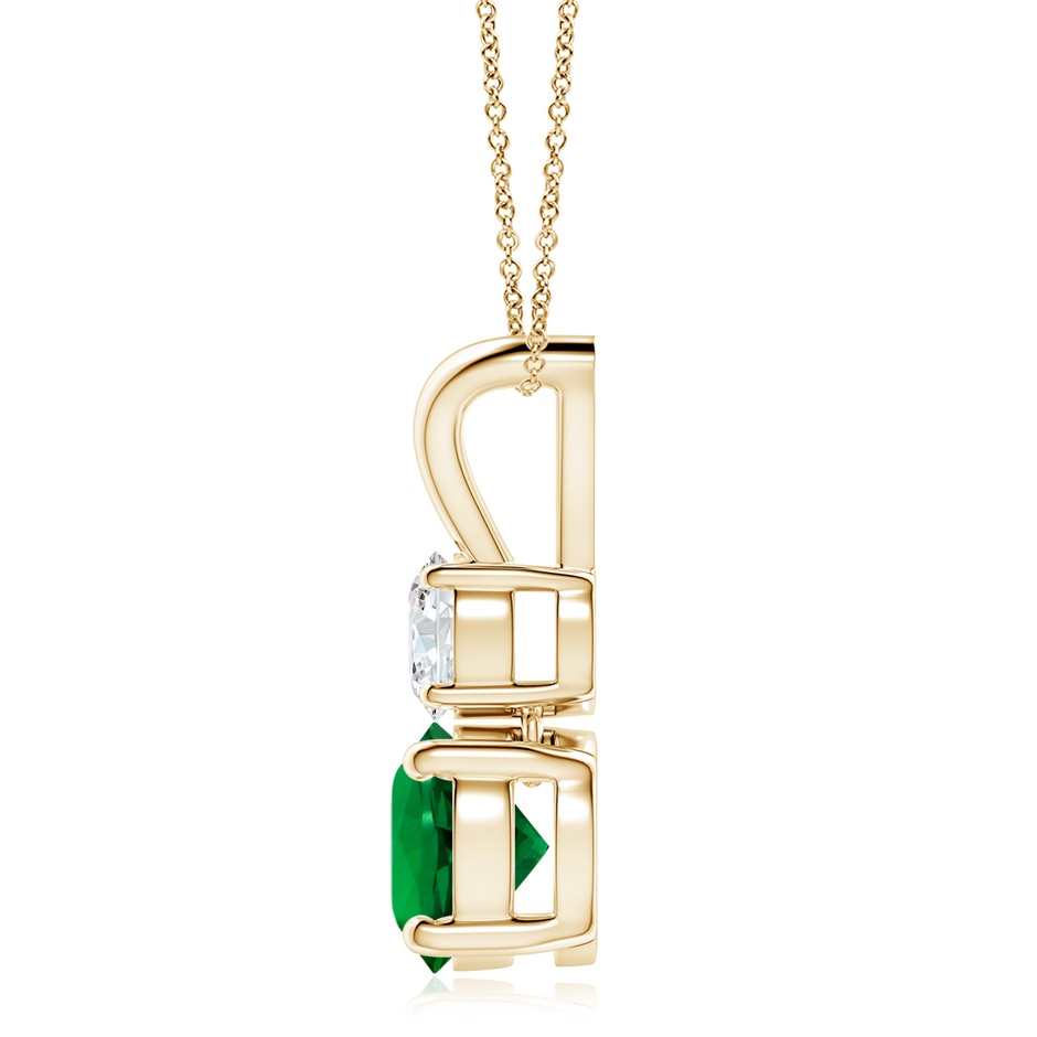 8mm Labgrown Prong-Set Round Lab-Grown Emerald and Diamond Two Stone Pendant in Yellow Gold side 199
