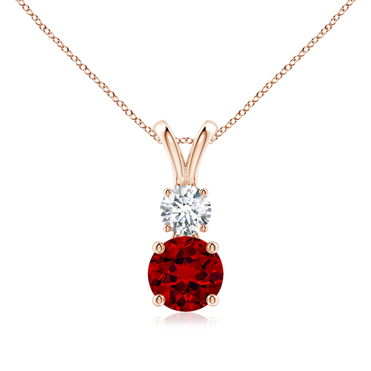 Premium - Lab-Grown Ruby / 1.23 CT / 18 KT Rose Gold