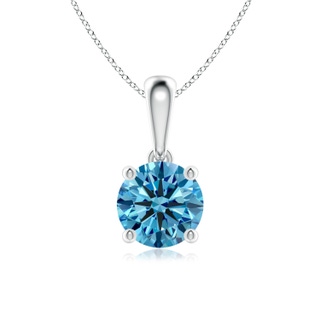 6.4mm Labgrown Classic Round Lab-Grown Fancy Intense Blue Diamond Solitaire Pendant in P950 Platinum