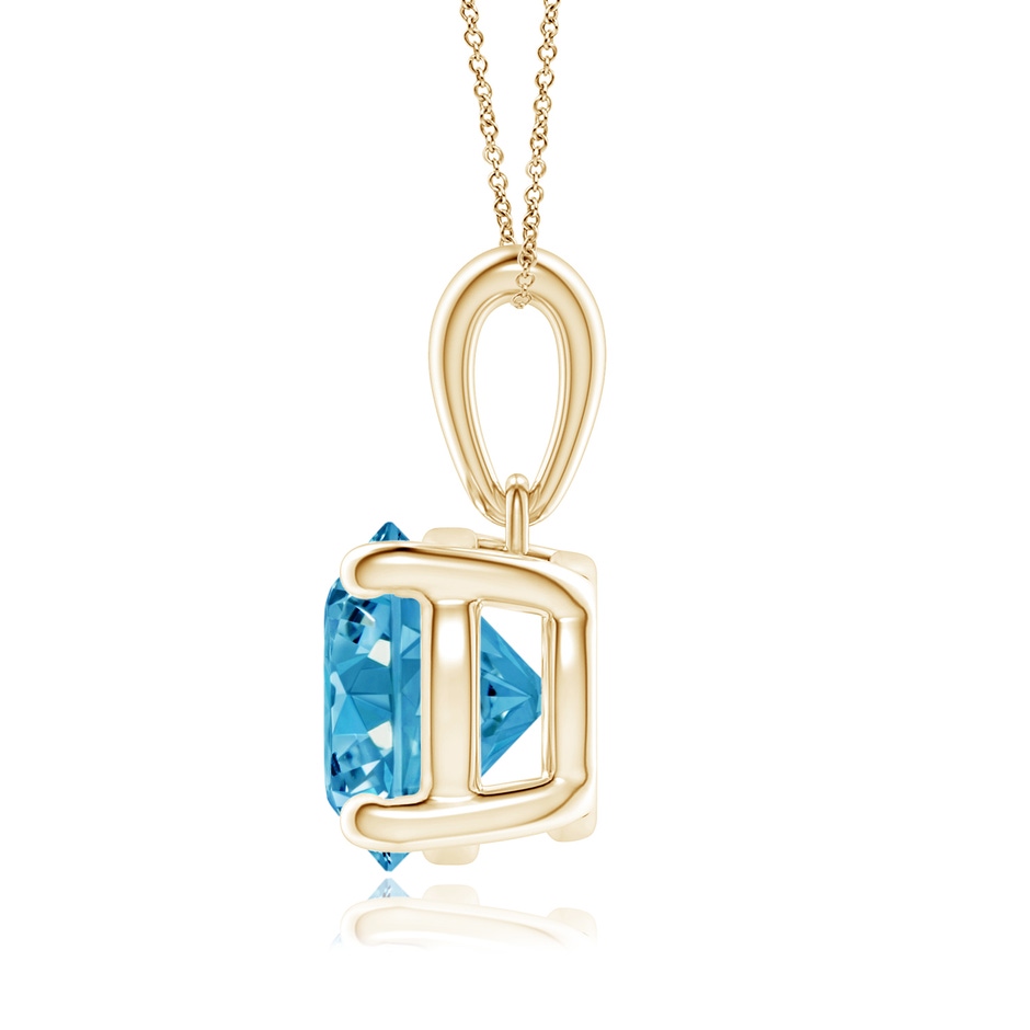 8mm Labgrown Classic Round Lab-Grown Fancy Intense Blue Diamond Solitaire Pendant in Yellow Gold side 199