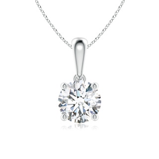 6.4mm FGVS Lab-Grown Classic Round Diamond Solitaire Pendant in 18K White Gold