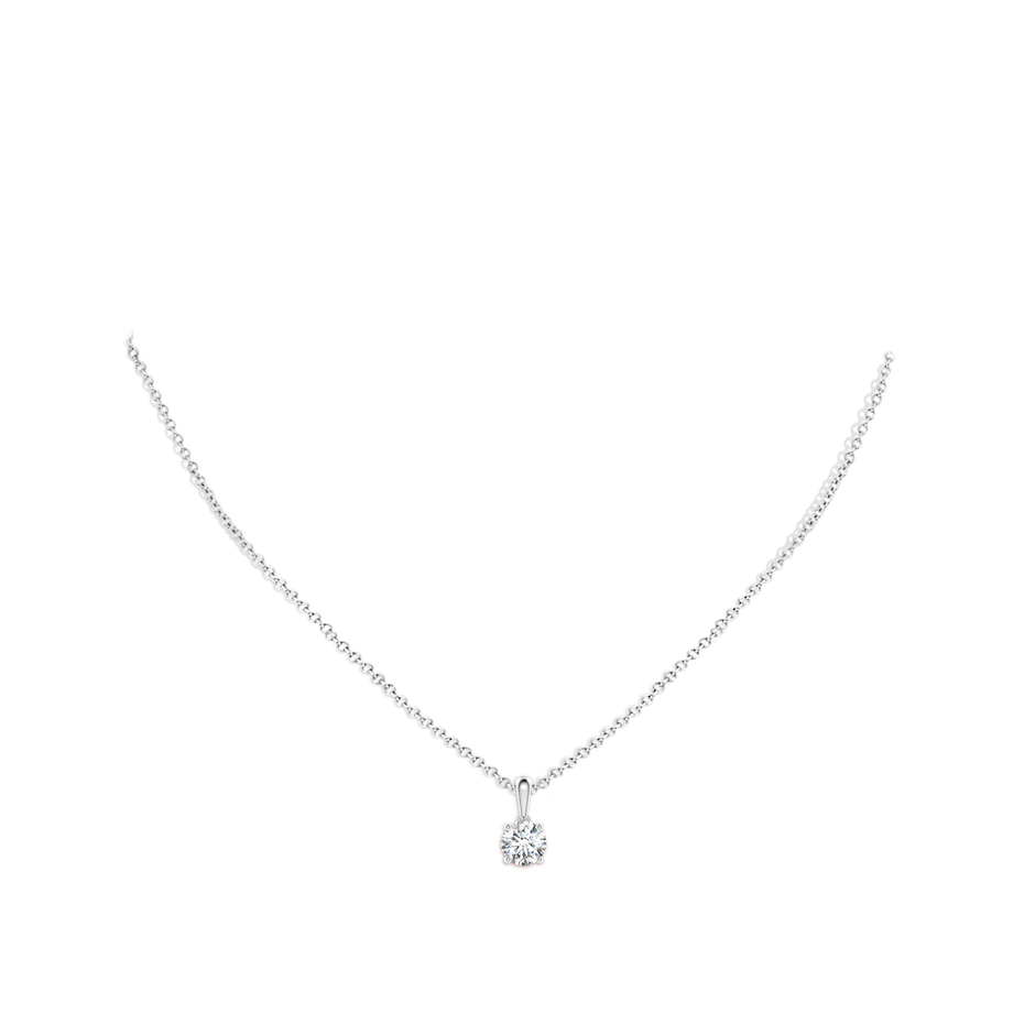 6.4mm FGVS Lab-Grown Classic Round Diamond Solitaire Pendant in 18K White Gold pen