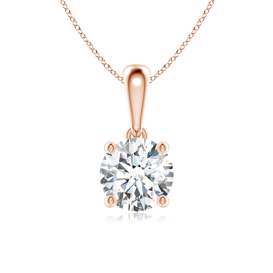 6.4mm FGVS Lab-Grown Classic Round Diamond Solitaire Pendant in Rose Gold 