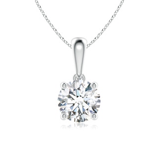 6.4mm FGVS Lab-Grown Classic Round Diamond Solitaire Pendant in White Gold