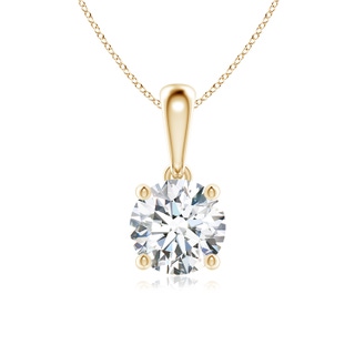 6.4mm FGVS Lab-Grown Classic Round Diamond Solitaire Pendant in Yellow Gold