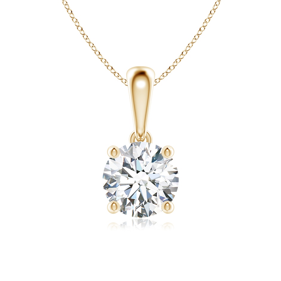 6.4mm FGVS Lab-Grown Classic Round Diamond Solitaire Pendant in Yellow Gold 