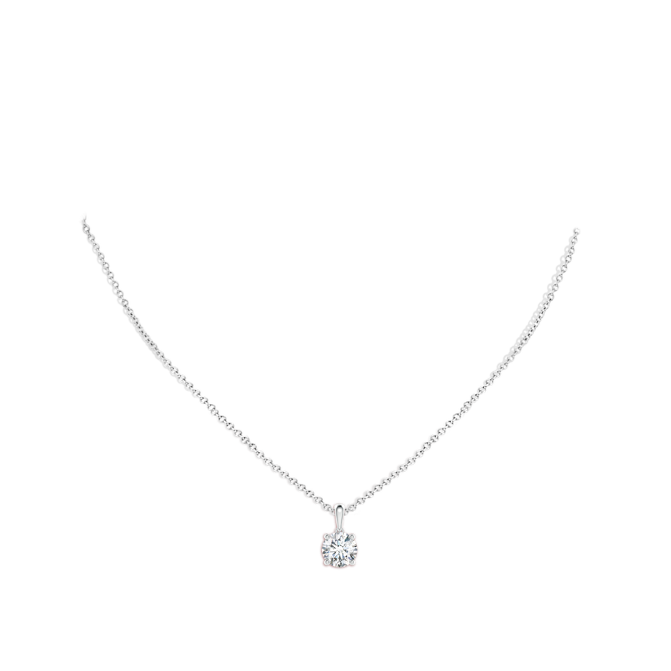 7.4mm FGVS Lab-Grown Classic Round Diamond Solitaire Pendant in P950 Platinum pen