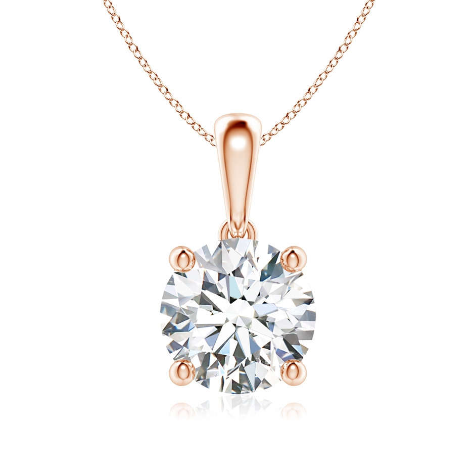 7.4mm FGVS Lab-Grown Classic Round Diamond Solitaire Pendant in Rose Gold 