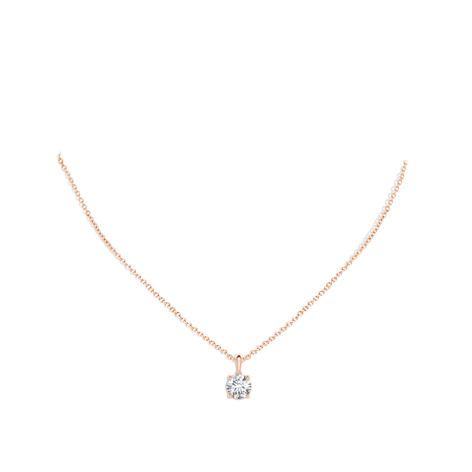 7.4mm FGVS Lab-Grown Classic Round Diamond Solitaire Pendant in Rose Gold pen