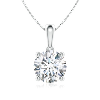7.4mm FGVS Lab-Grown Classic Round Diamond Solitaire Pendant in White Gold
