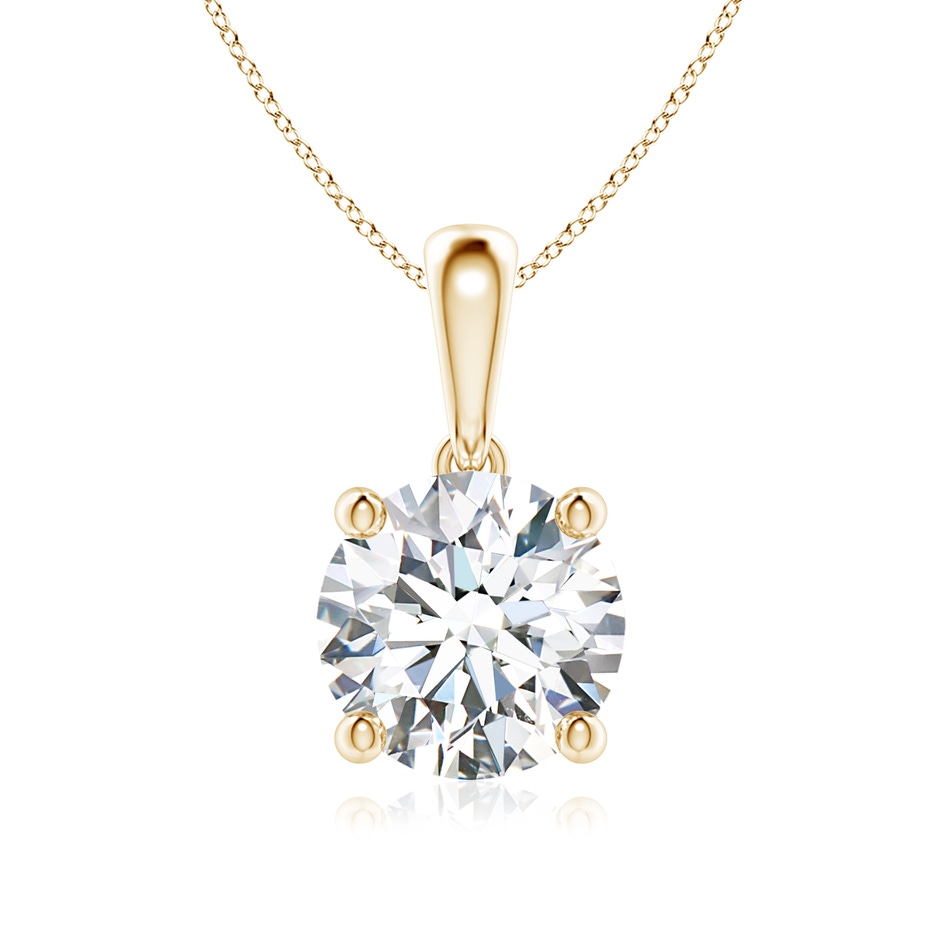 7.4mm FGVS Lab-Grown Classic Round Diamond Solitaire Pendant in Yellow Gold 