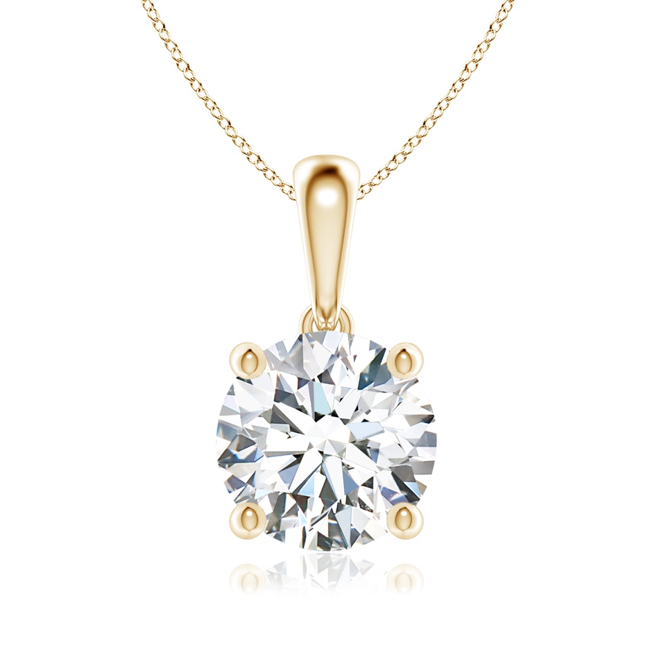 8mm FGVS Lab-Grown Classic Round Diamond Solitaire Pendant in 18K Yellow Gold 