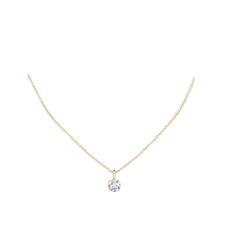 8mm FGVS Lab-Grown Classic Round Diamond Solitaire Pendant in 18K Yellow Gold pen