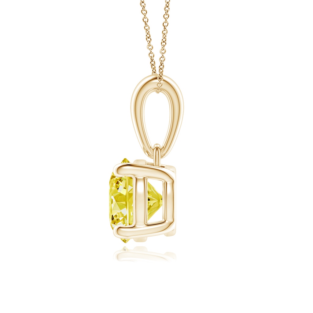 6.4mm Labgrown Classic Round Lab-Grown Fancy Intense Yellow Diamond Solitaire Pendant in Yellow Gold - side 199