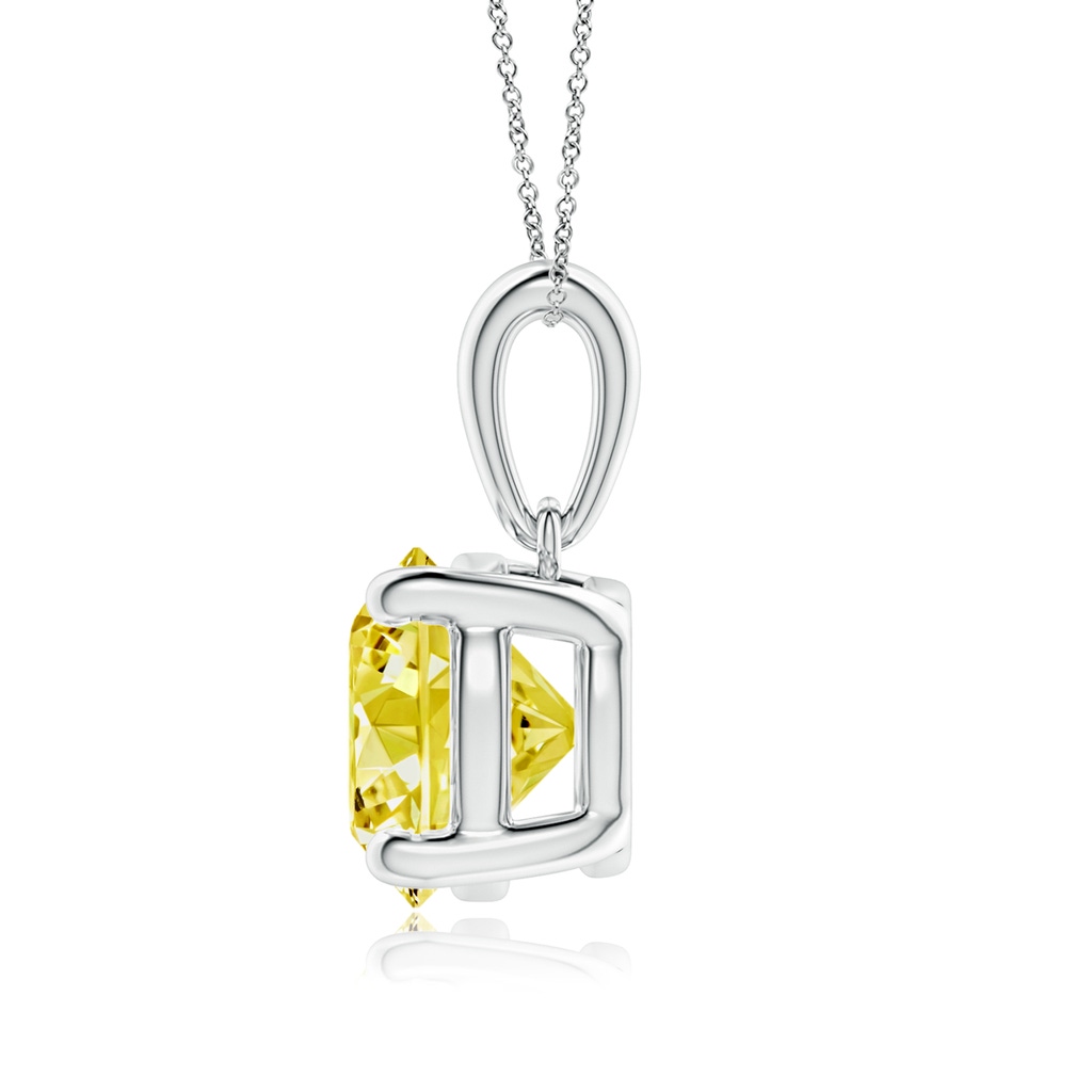 7.4mm Labgrown Classic Round Lab-Grown Fancy Intense Yellow Diamond Solitaire Pendant in White Gold - side 199