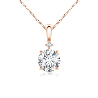 6.4mm FGVS Lab-Grown Round Diamond Solitaire Pendant in 9K Rose Gold