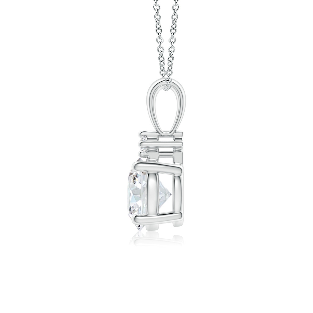 6.4mm FGVS Lab-Grown Round Diamond Solitaire Pendant in P950 Platinum - side 199