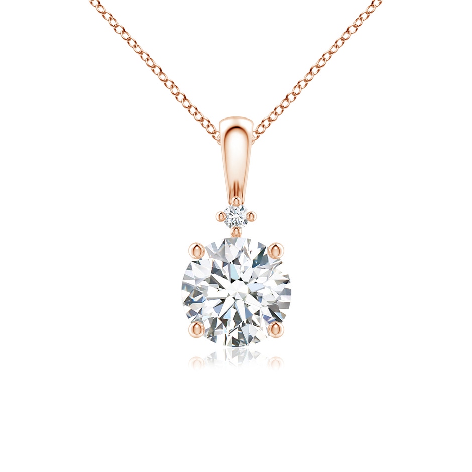6.4mm FGVS Lab-Grown Round Diamond Solitaire Pendant in Rose Gold 