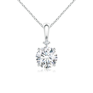 6.4mm FGVS Lab-Grown Round Diamond Solitaire Pendant in White Gold
