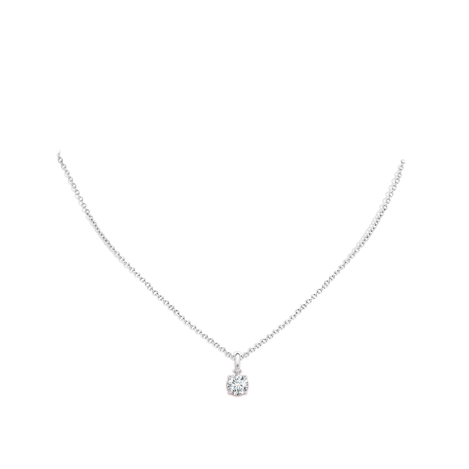 6.4mm FGVS Lab-Grown Round Diamond Solitaire Pendant in White Gold pen
