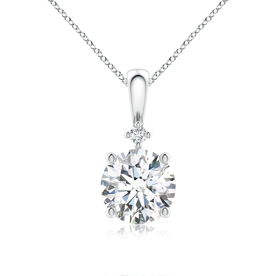 7.4mm FGVS Lab-Grown Round Diamond Solitaire Pendant in P950 Platinum 