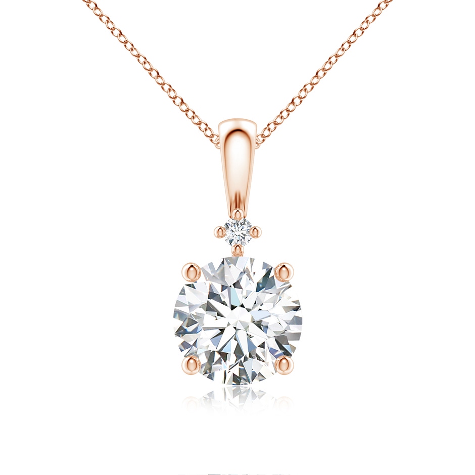 7.4mm FGVS Lab-Grown Round Diamond Solitaire Pendant in Rose Gold 