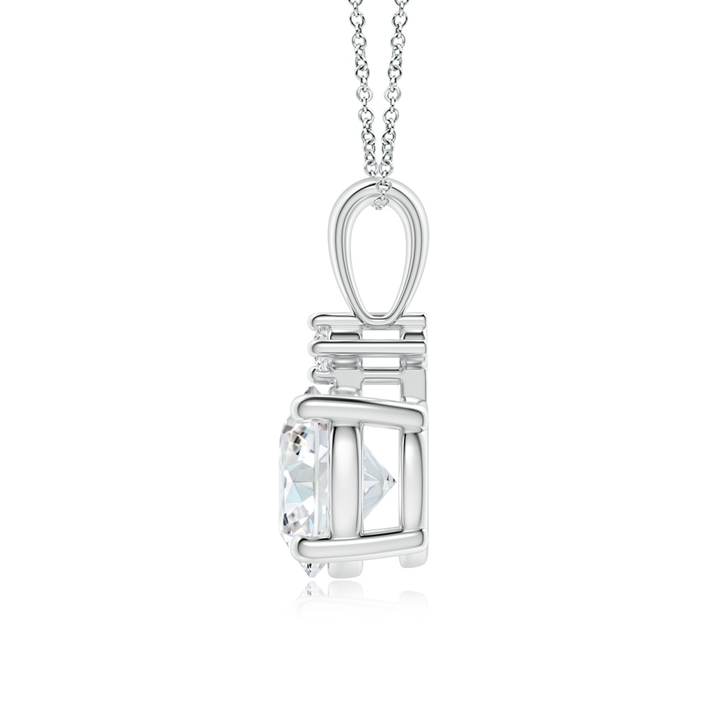 7.4mm FGVS Lab-Grown Round Diamond Solitaire Pendant in White Gold - side 199
