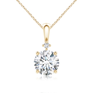 7.4mm FGVS Lab-Grown Round Diamond Solitaire Pendant in Yellow Gold