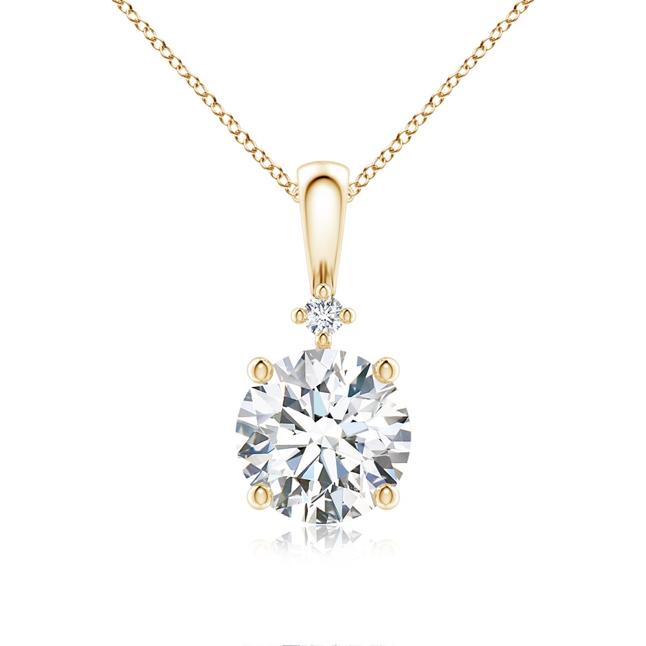 7.4mm FGVS Lab-Grown Round Diamond Solitaire Pendant in Yellow Gold 