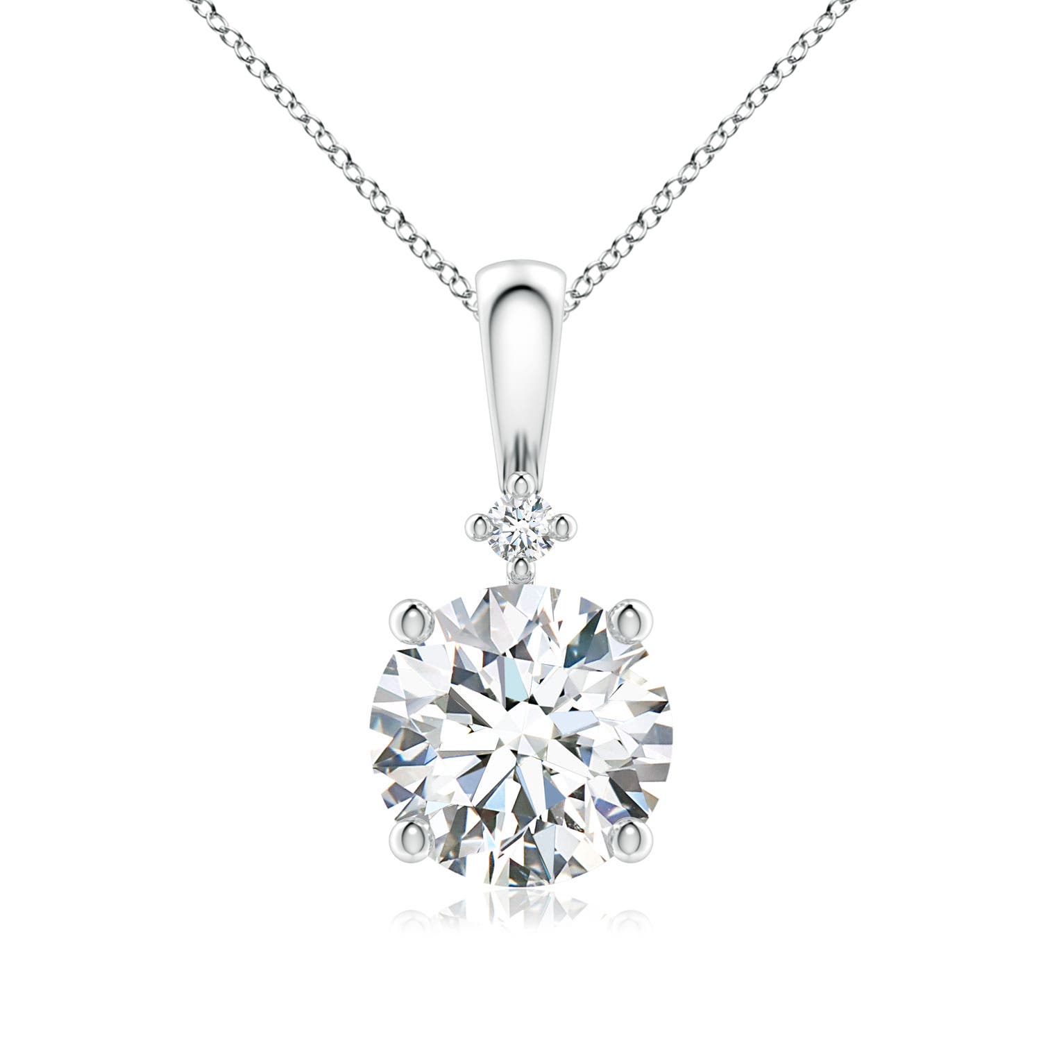 8mm FGVS Lab-Grown Round Diamond Solitaire Pendant in P950 Platinum