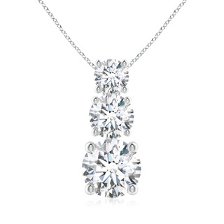 5.5mm FGVS Lab-Grown Diamond Three Stone Pendant in P950 Platinum