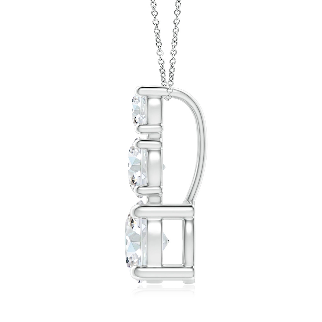 5.5mm FGVS Lab-Grown Diamond Three Stone Pendant in P950 Platinum - side 199