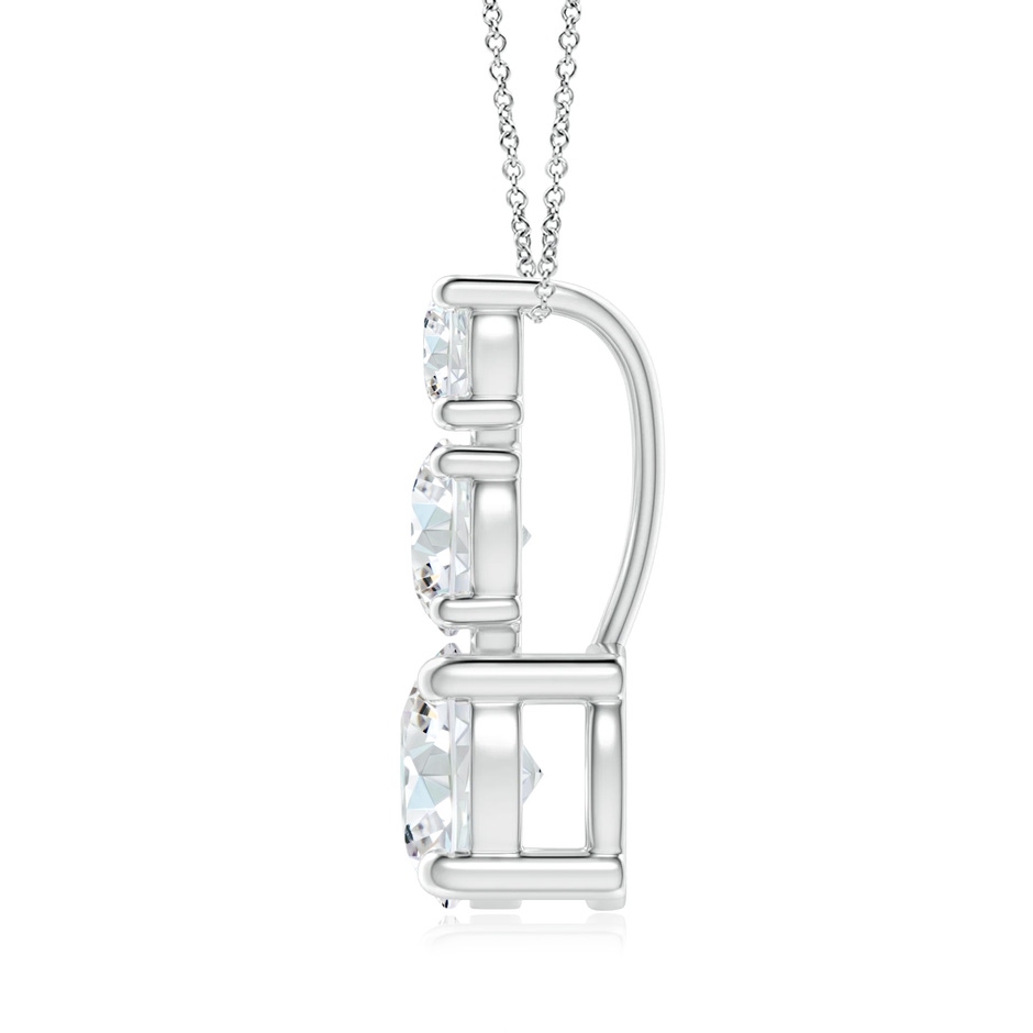 5.5mm FGVS Lab-Grown Diamond Three Stone Pendant in P950 Platinum side 199