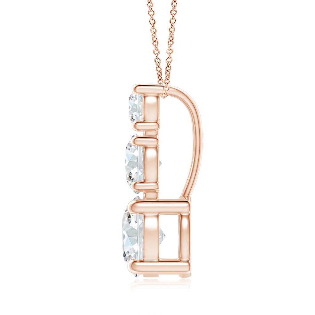 5.5mm FGVS Lab-Grown Diamond Three Stone Pendant in Rose Gold - side 199