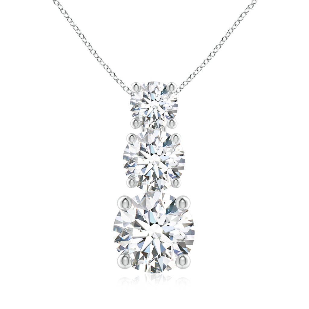 5.5mm FGVS Lab-Grown Diamond Three Stone Pendant in White Gold